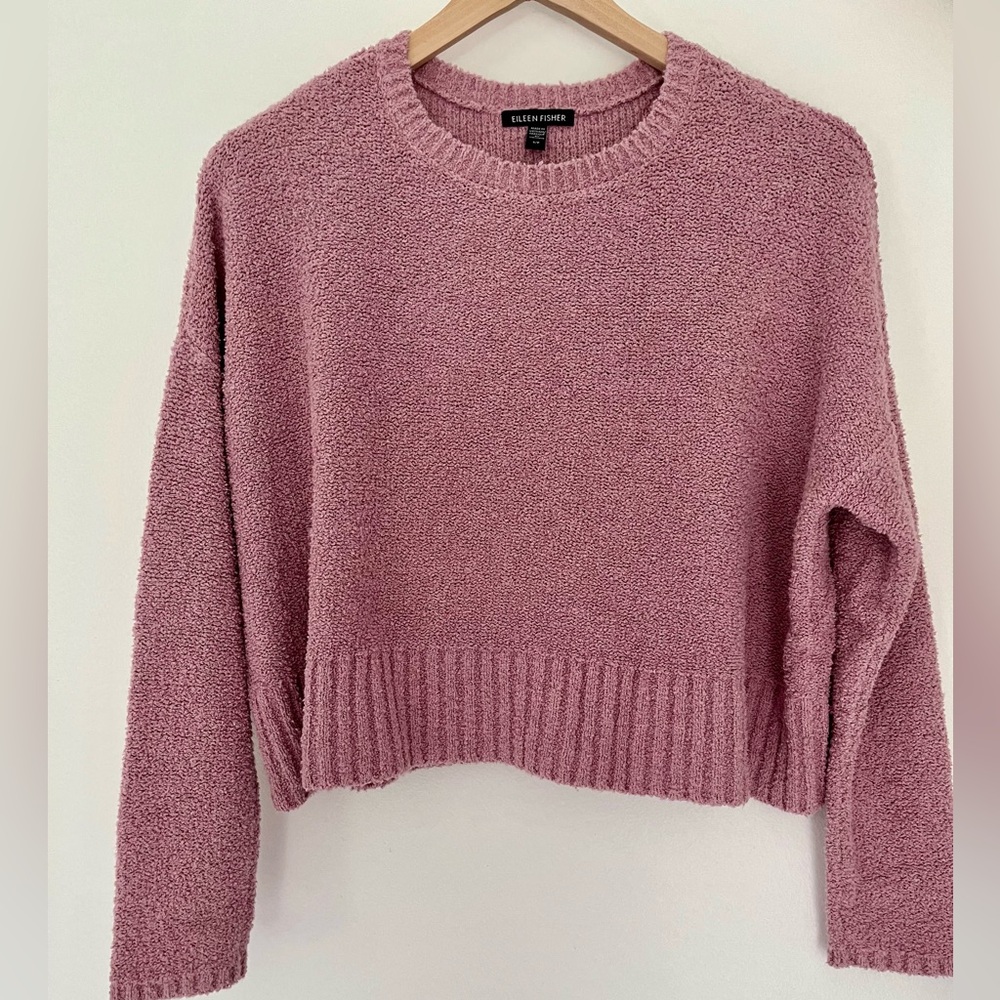 Eileen Fisher Cotton Fluff Crew Neck Sweater size Small